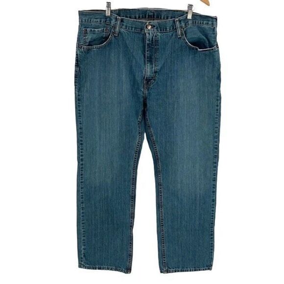 Levis Mens Mid‎ Rise Straight Leg Denim Jeans Medium Wash Size 40X32 - Picture 1 of 6